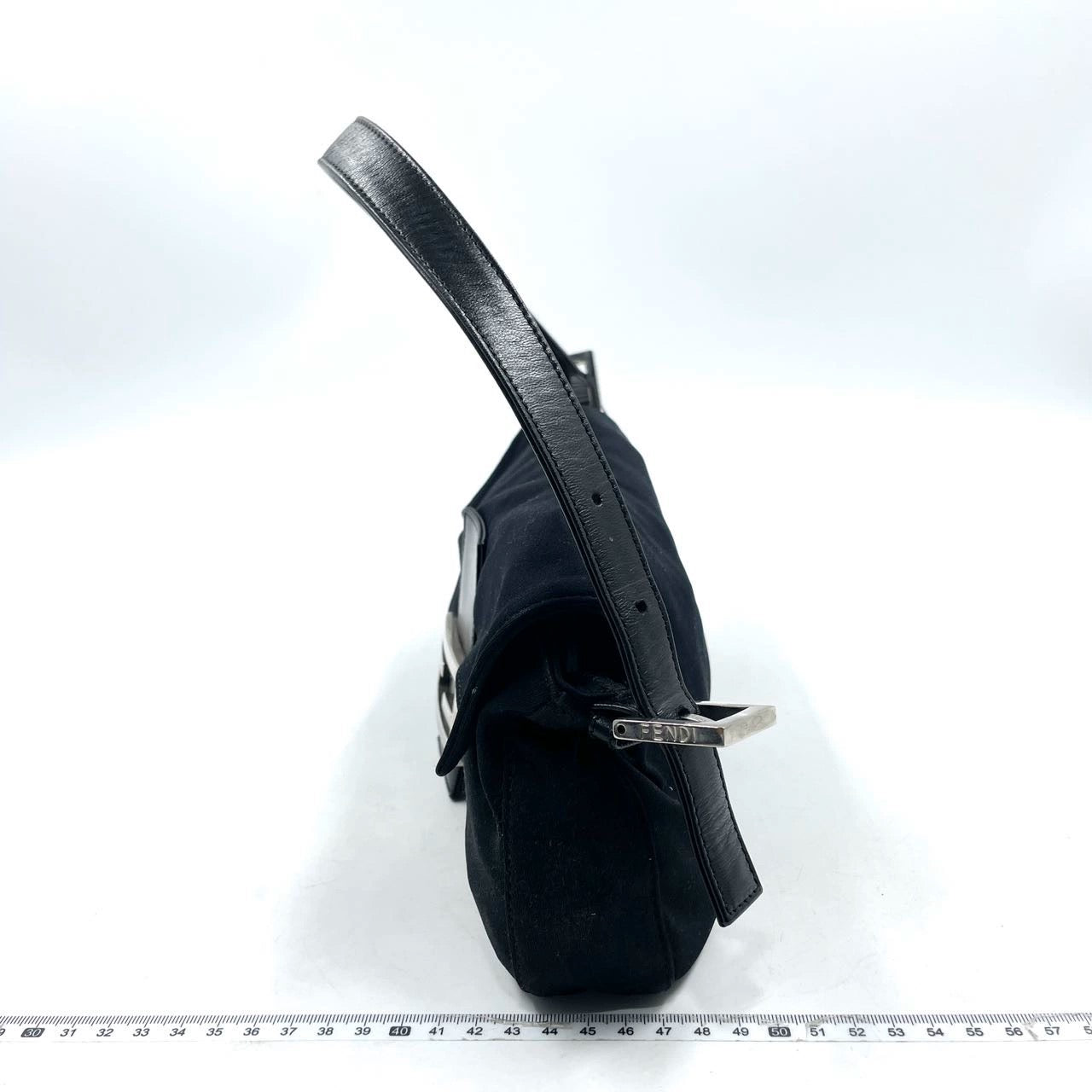 FENDI Baguette   Black Cloth Silver Hardware
