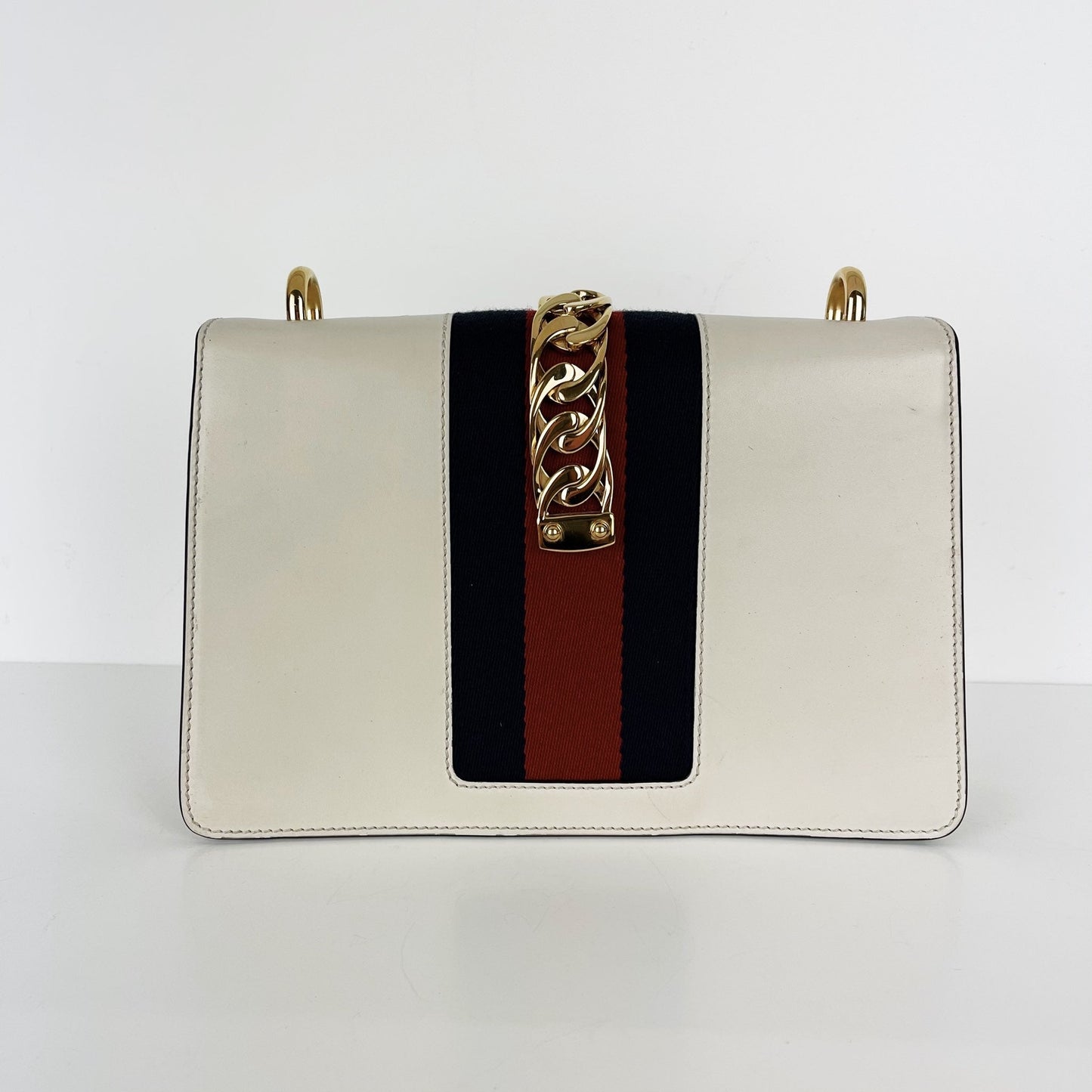 Gucci Nylon Chain Leather Shoulder Bag