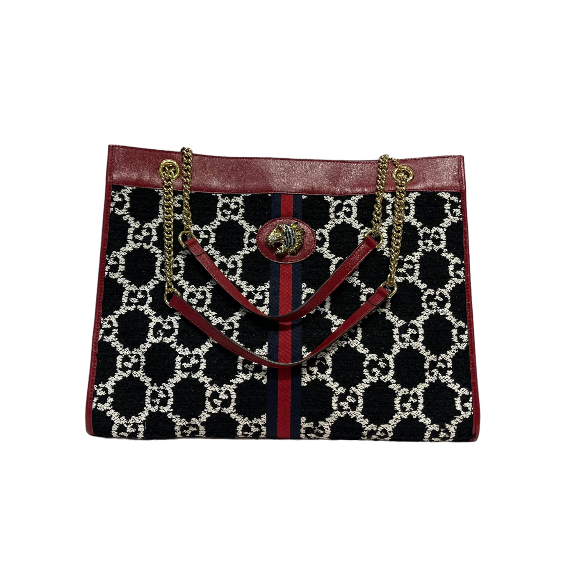 Gucci Monogram Chain Leather Tote
