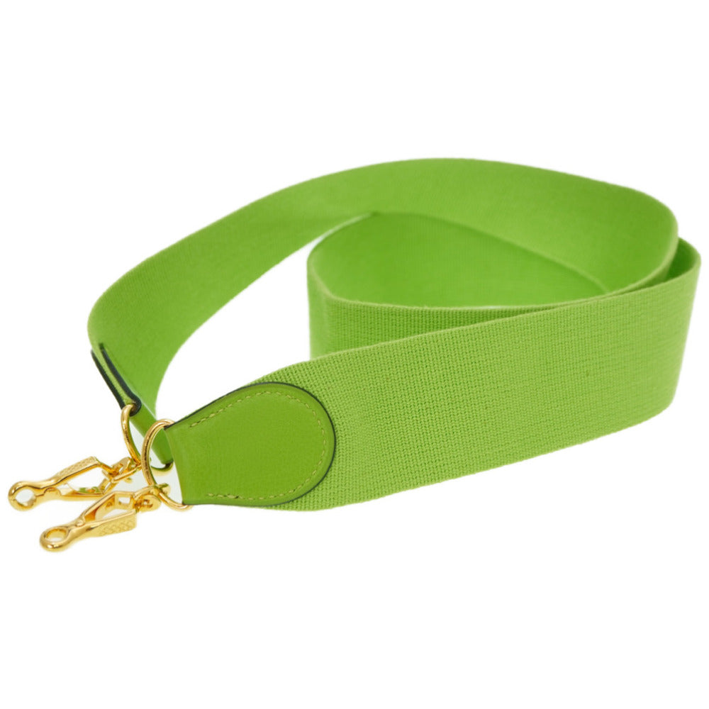 HERMES Shoulder strap Leather, Canvas Apple green Evelyn Shoulder Strap Women