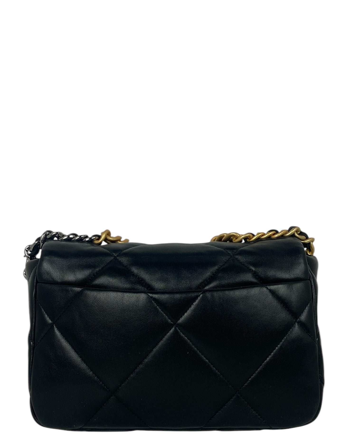 Chanel NWT Black Lambskin Quilted Medium 19 Bag