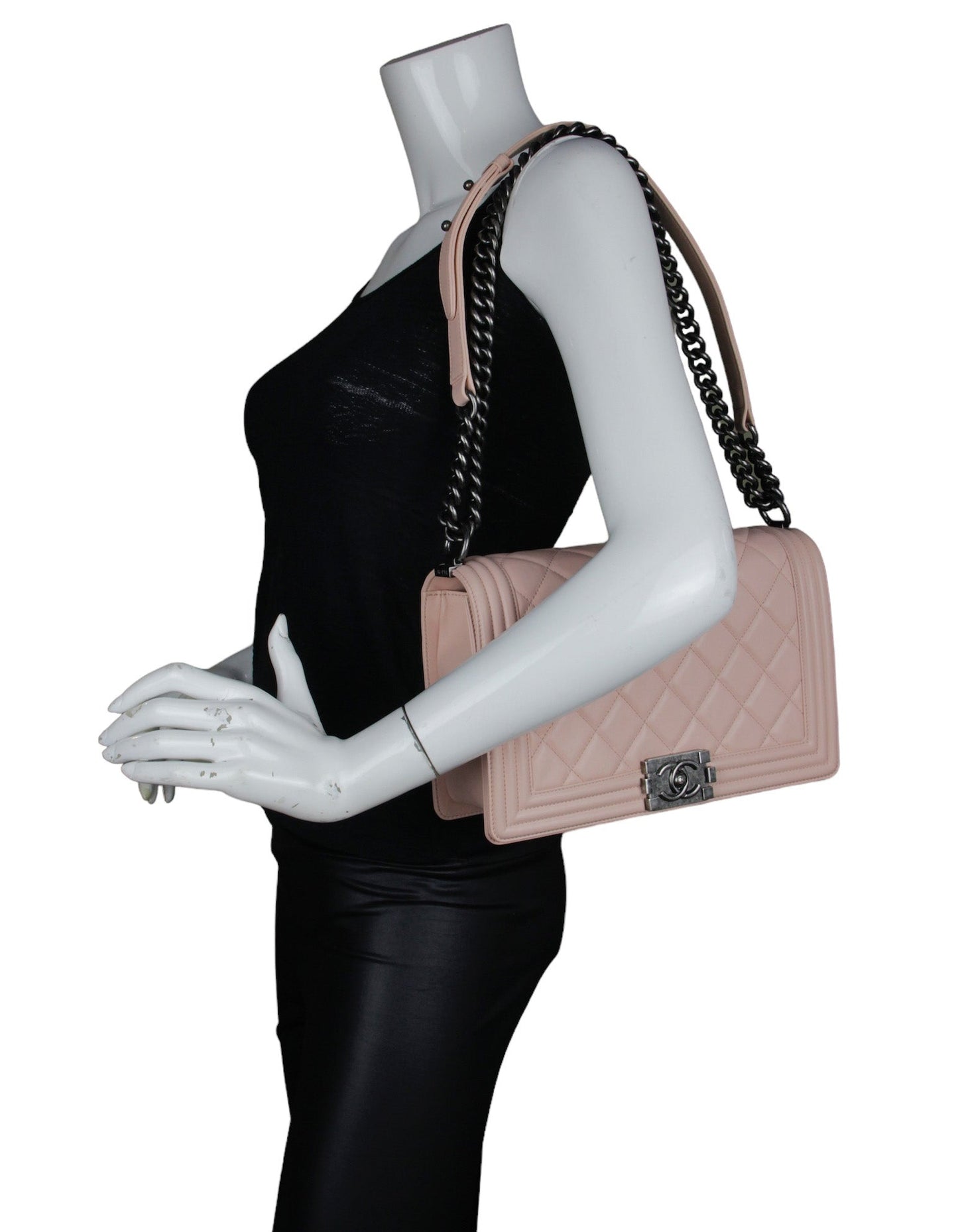 Chanel Pink Lambskin Leather New Medium Boy Bag