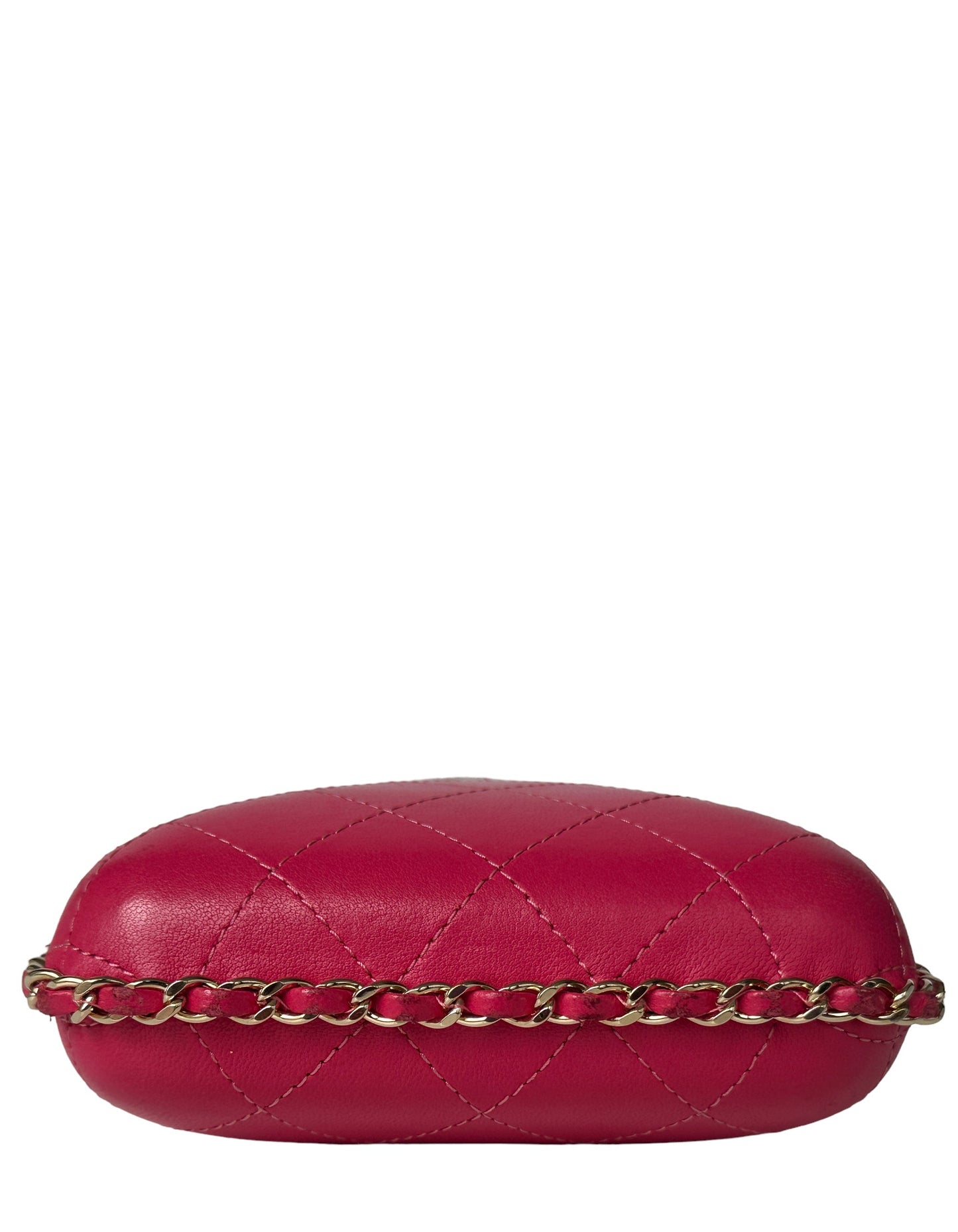 Chanel Pink Lambskin Chain Around Phone Holder Crossbody