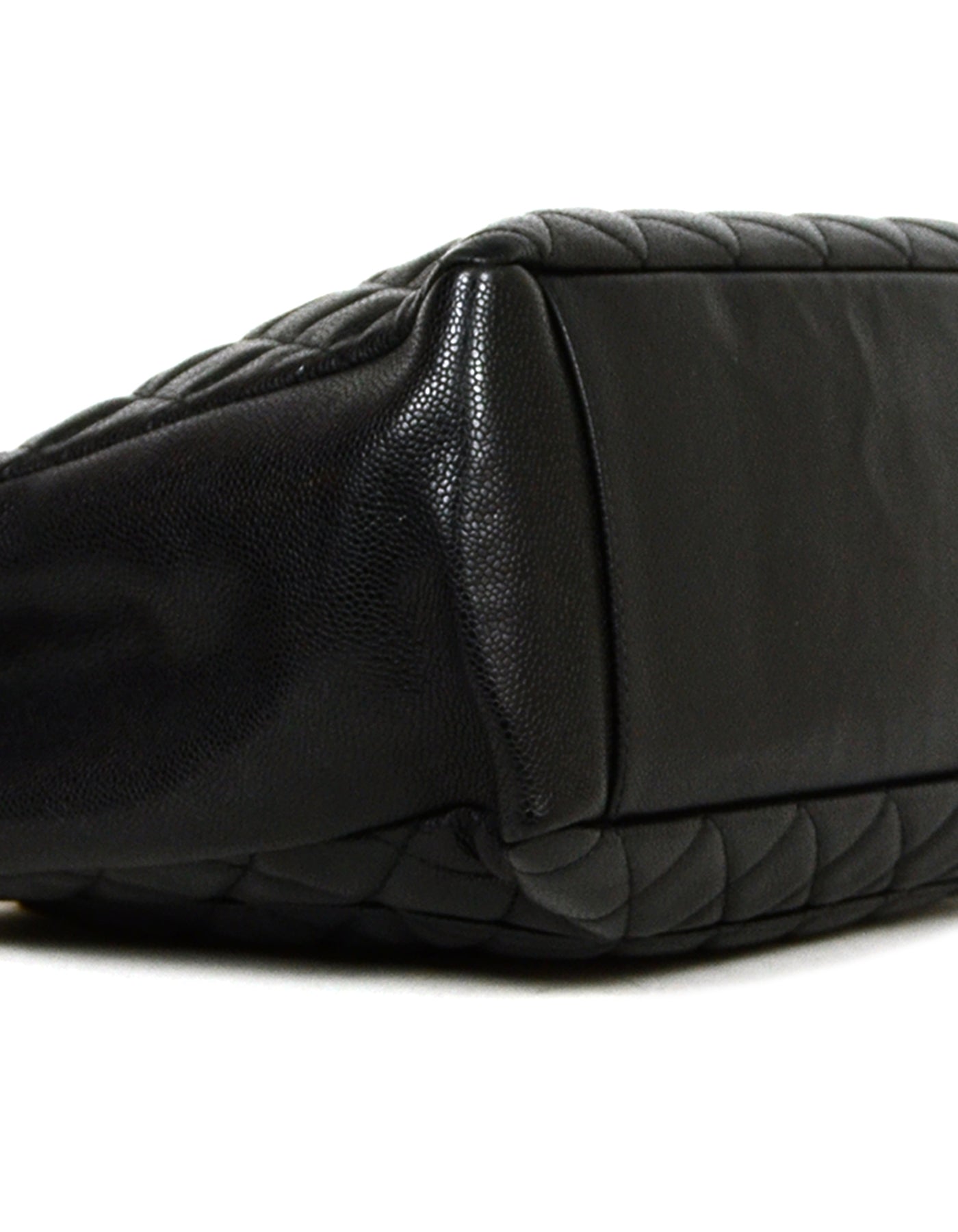 Chanel 2010-2011 Black Caviar Leather Quilted Grand Shopper Tote Discontinued Bag