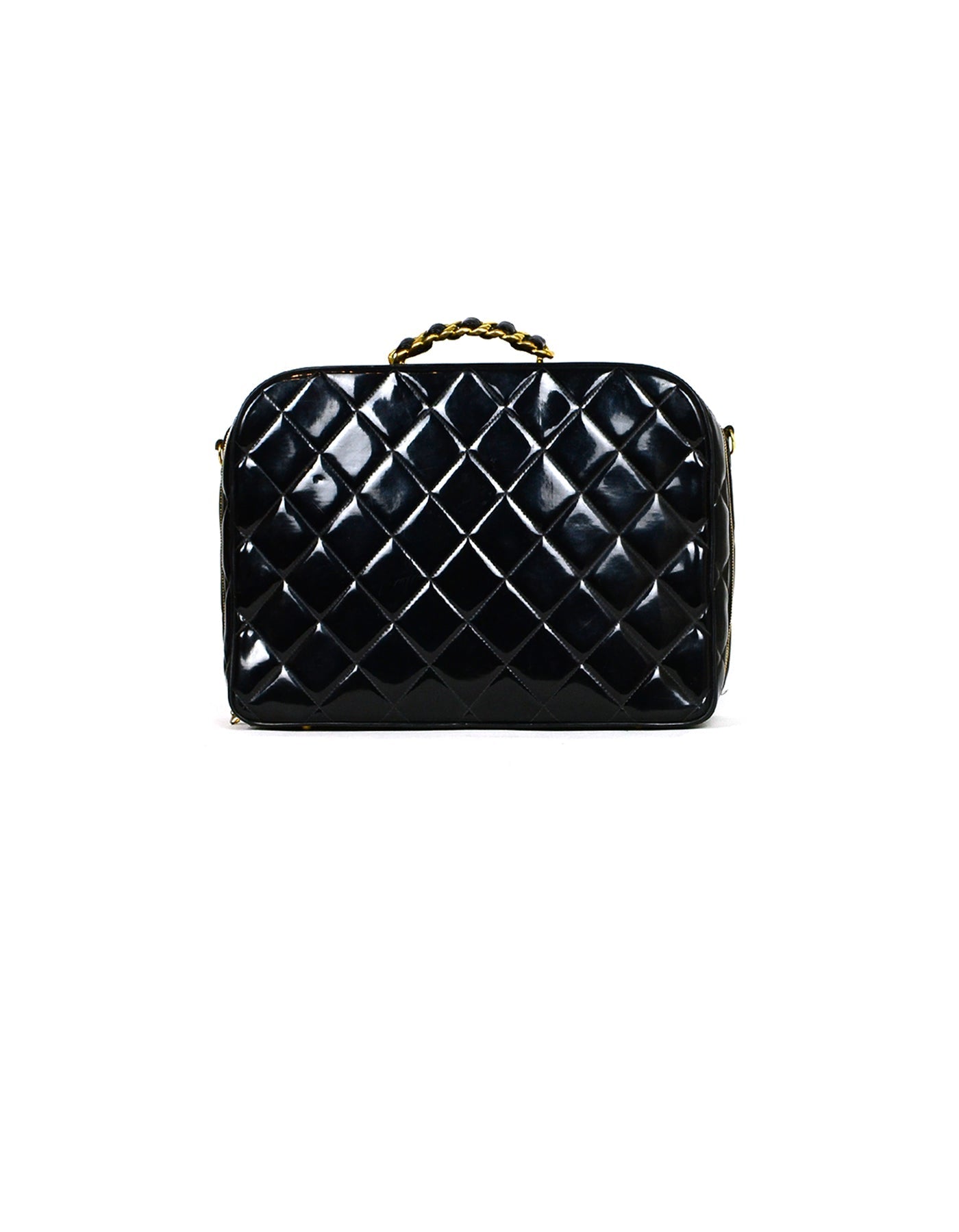 Chanel Black Patent ZIp Around Bag