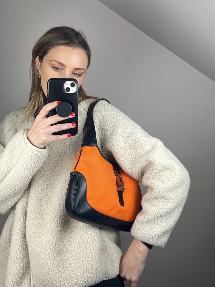 Gucci Nylon Leather Canvas Shoulder Bag