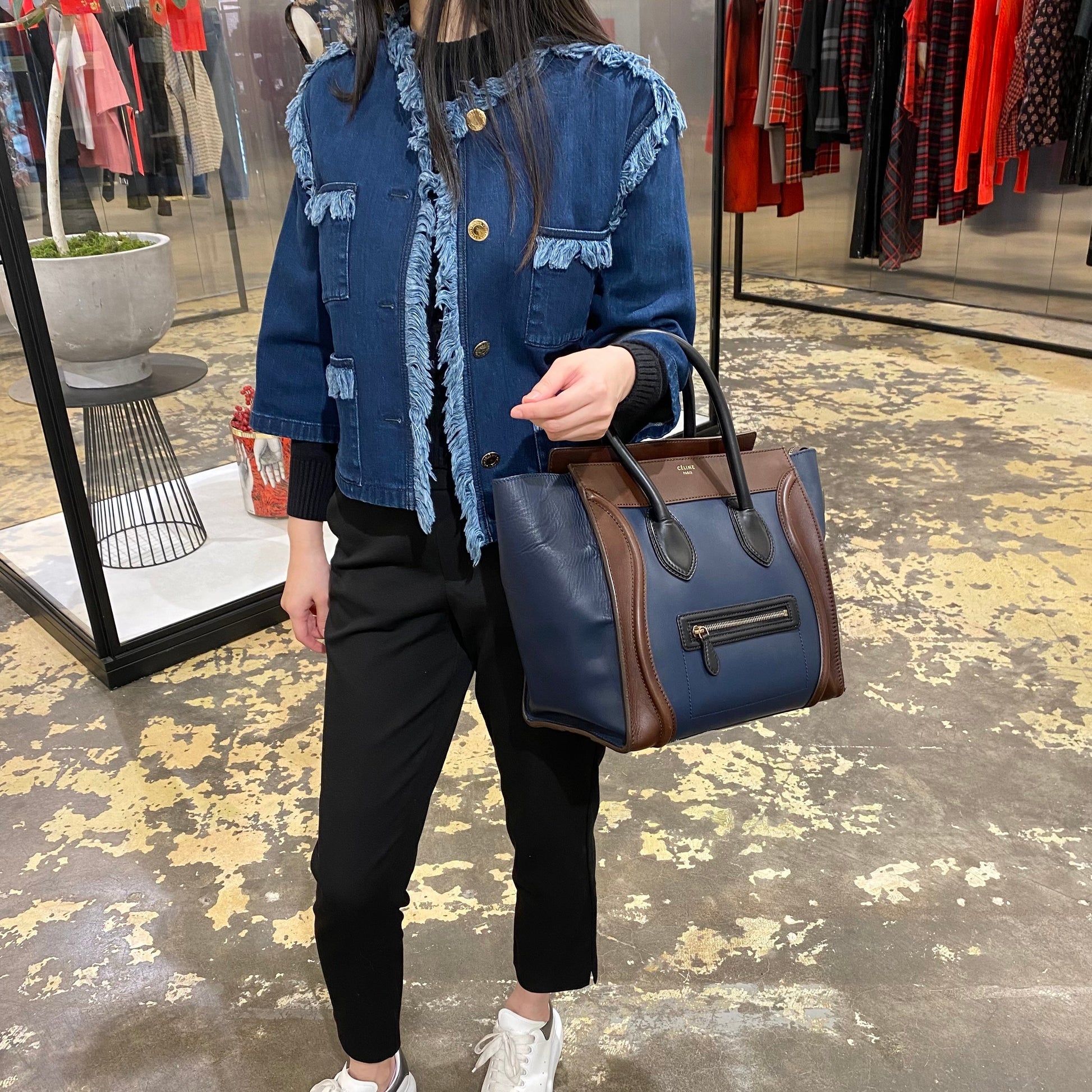 Celine Leather Luggage Medium Tote Bag