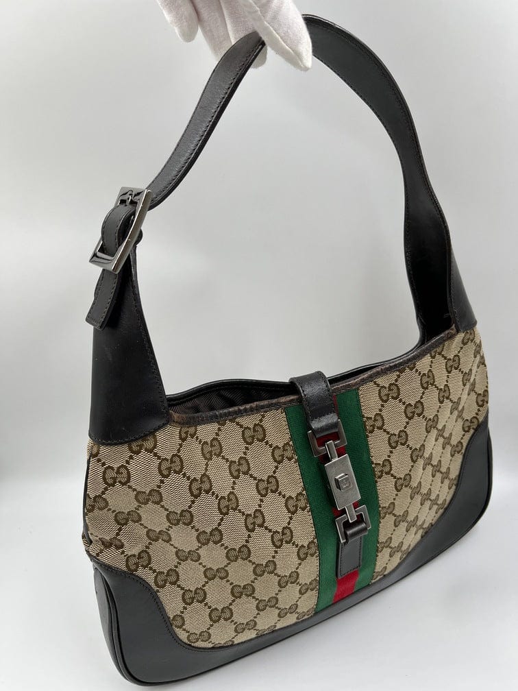 Gucci Nylon Leather Canvas Shoulder Bag