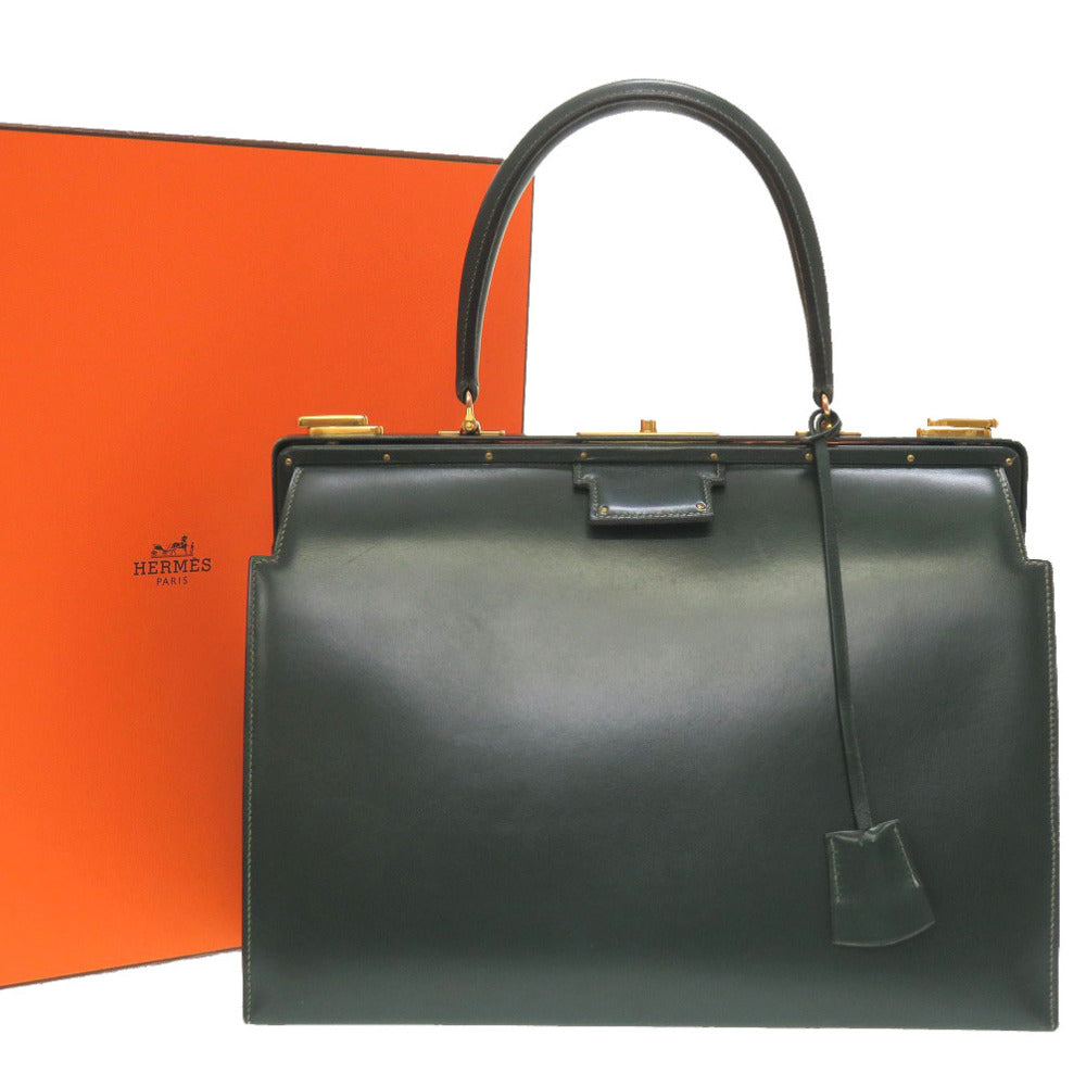 HERMES Handbag Box scarf Vert Doctor's bag mens