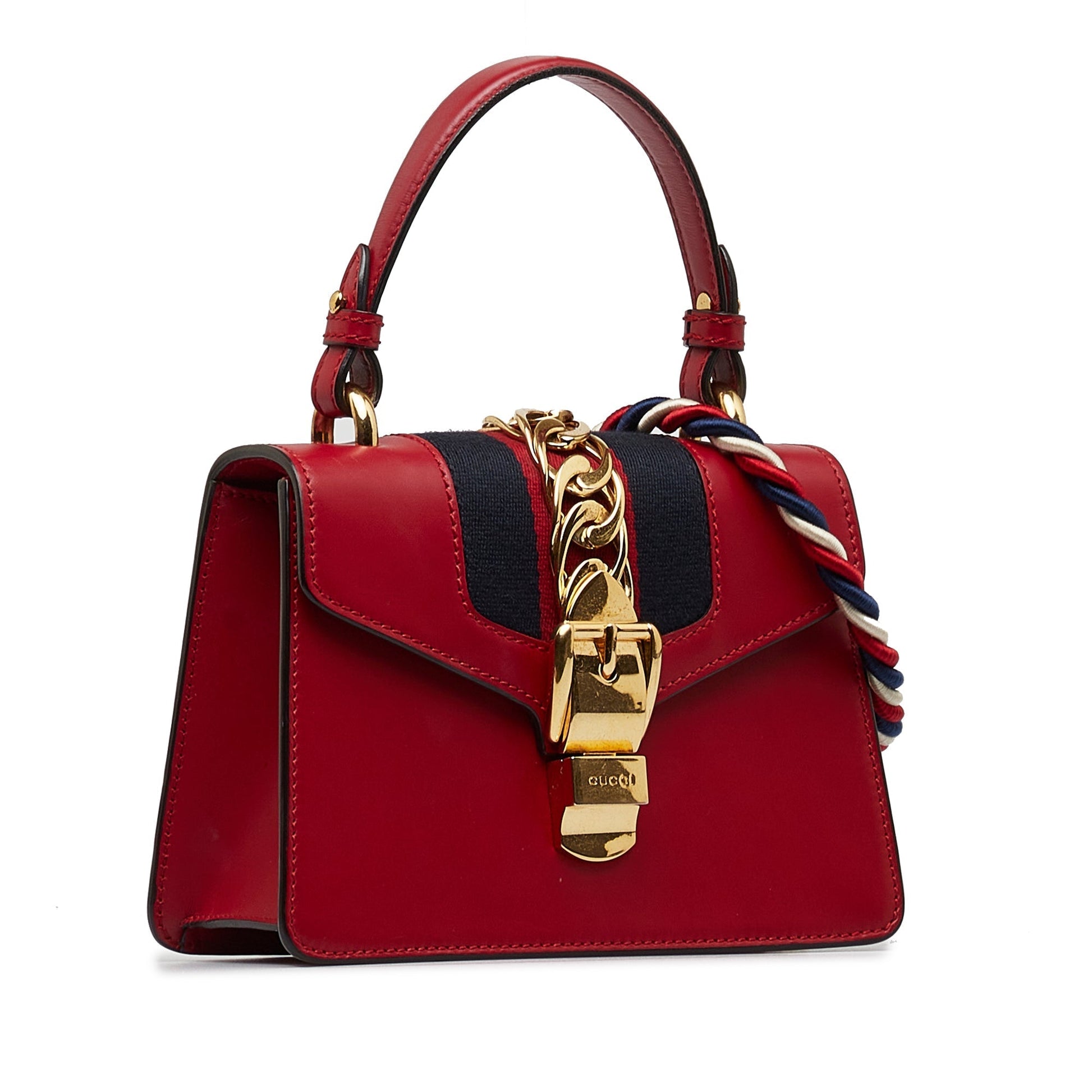 Gucci Sylvie Leather Nylon Satchel