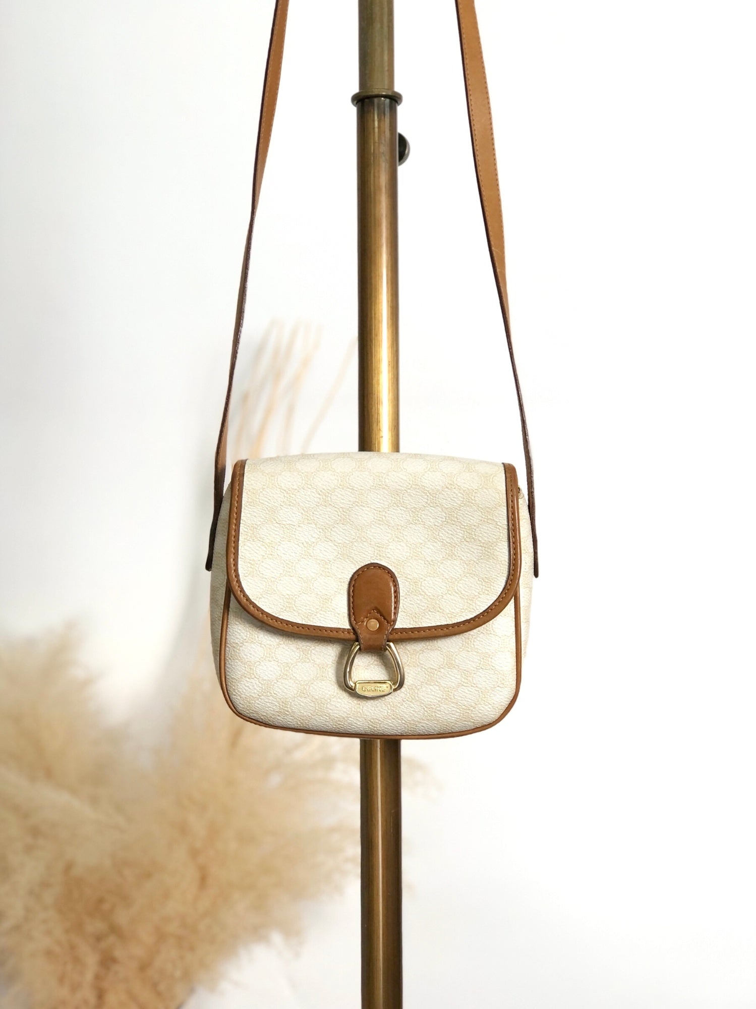 CELINE Macadam Horse Bit Shoulder bag White ctjind