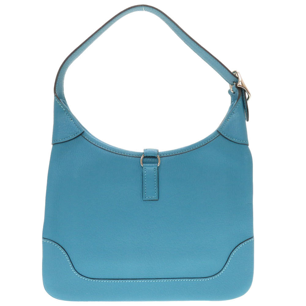 HERMES Shoulder Bag Shave Turquoise Trim 24