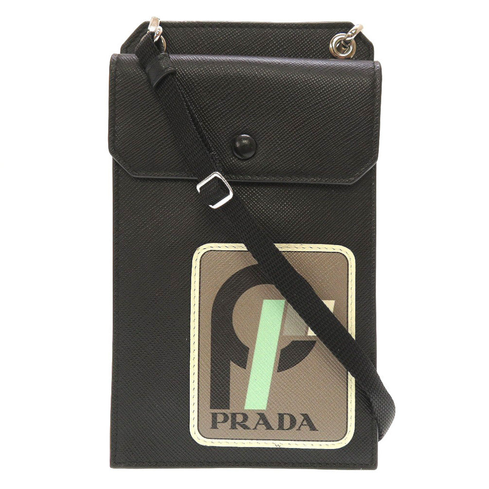 PRADA Shoulder Bag leather black mini mens