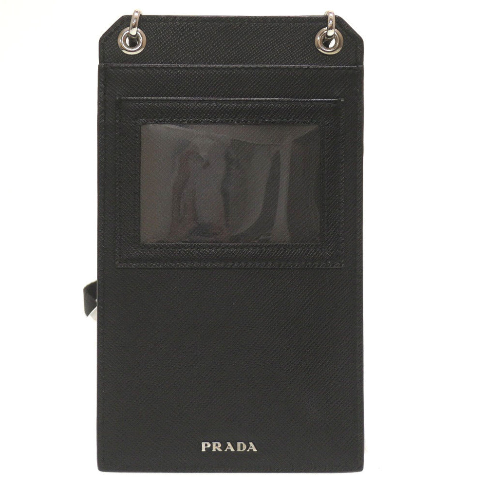 PRADA Shoulder Bag leather black mini mens