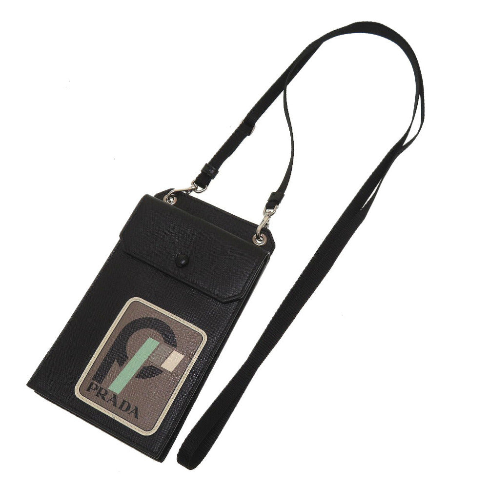 PRADA Shoulder Bag leather black mini mens
