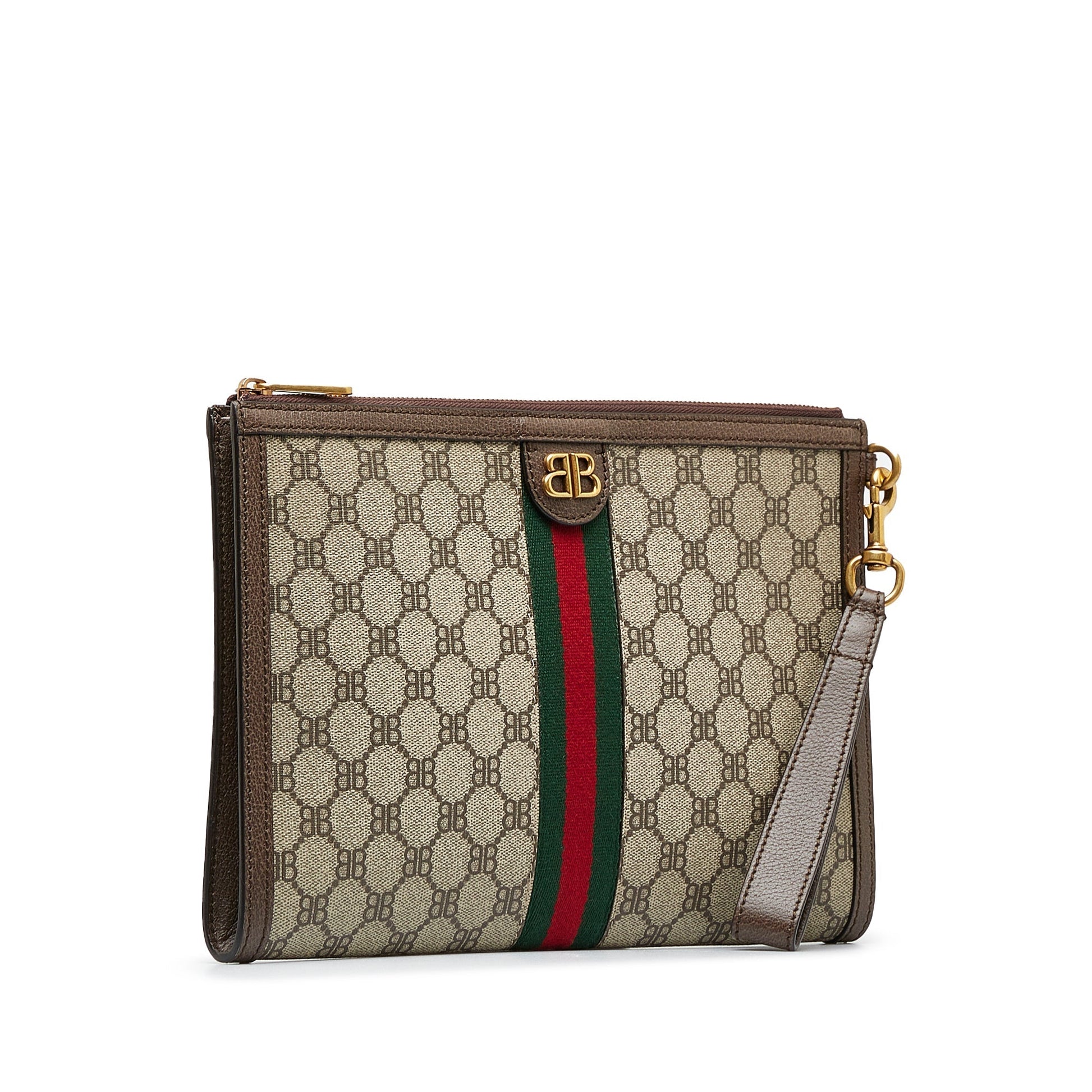 Gucci Leather Canvas Clutch