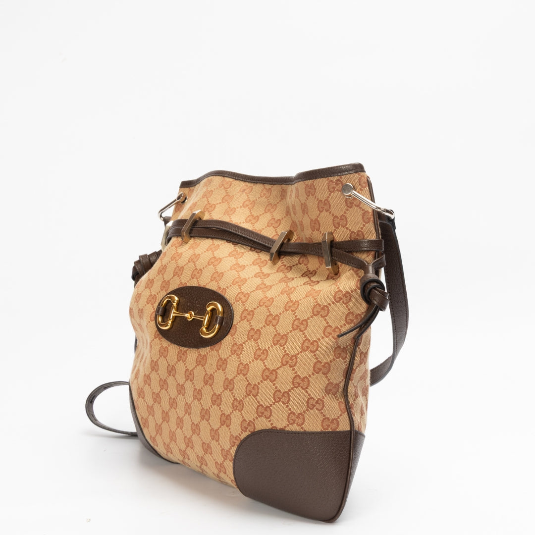 Gucci Monogram Leather Canvas Shoulder Bag