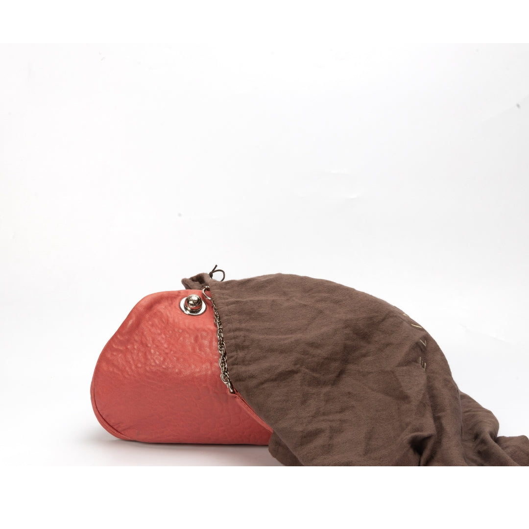 Celine Leather Peach Chain Shoulder Bag