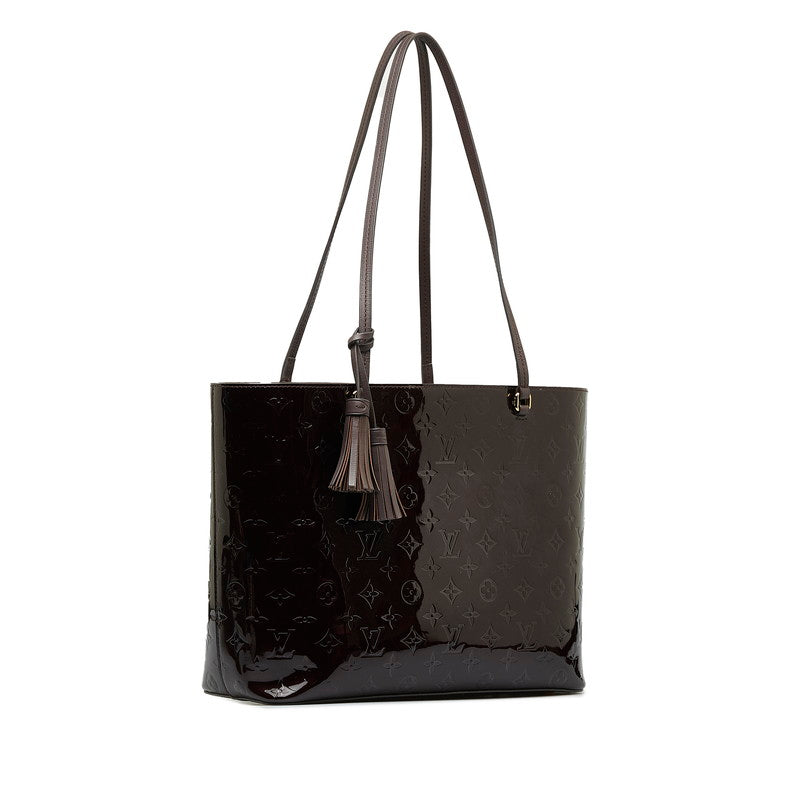 Louis Vuitton Monogram Verney Long Beach MM Tortoise Bag Amarant Pearl Patent Leather Louis Vuitton