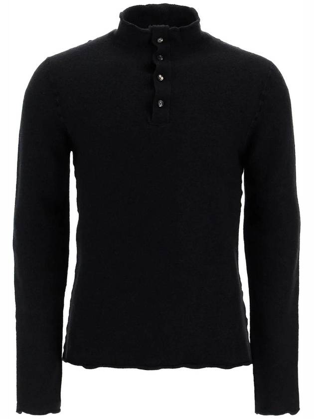 Luxury Bottega Veneta High Neck Wool Knit Top Black