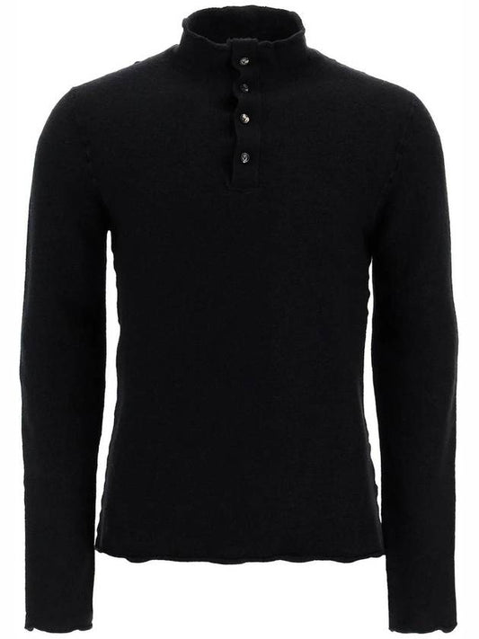 Luxury Bottega Veneta High Neck Wool Knit Top Black