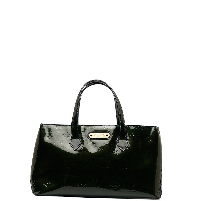 Louis Vuitton Wilshere PM Handbag Monogram Vernis Blue Green Patent Ladies