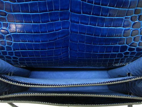 Luxury Hermes Briefcases Unisex Briefcase Blue Handbag