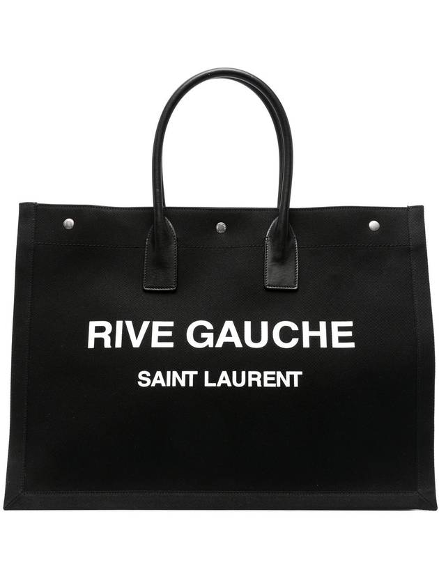 Luxury Saint Laurent Trending 2025 Rive Gauche Lino Legend Large Tote Bag Black