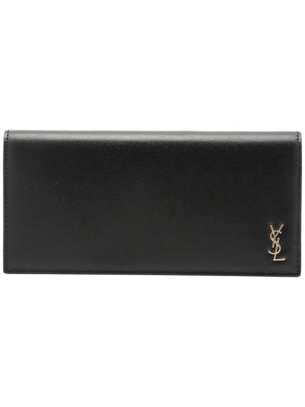Luxury Saint Laurent Trending 2026 Tiny Monogram Leather Long Wallet Black