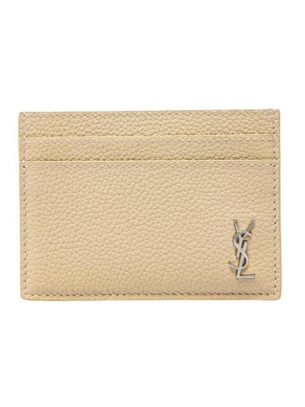 Luxury Saint Laurent Trending 2026 Casandre Small Grain Leather Card Wallet Sea Salt