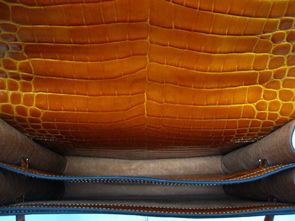 Luxury Hermes Briefcases Unisex Briefcase Orange Handbag