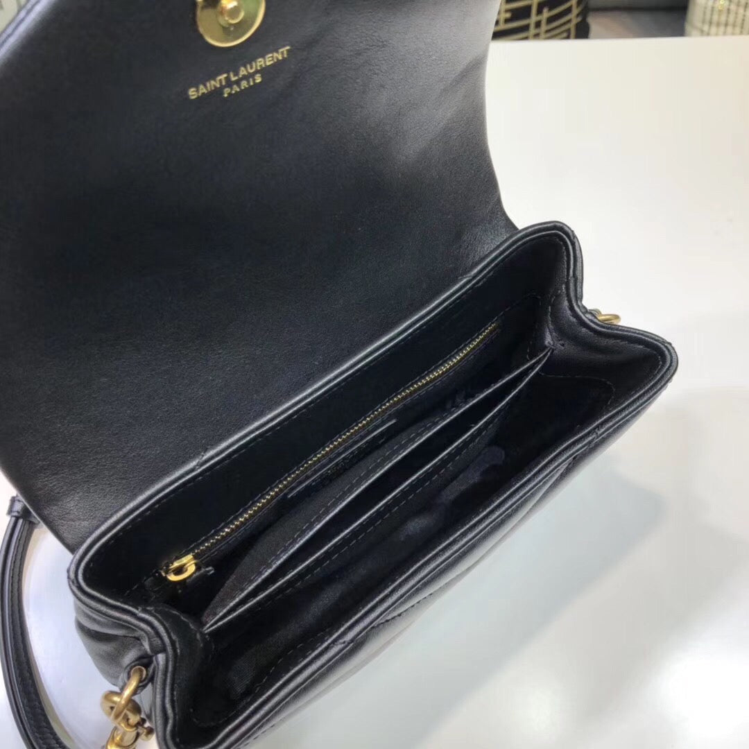 Yves Saint Laurent Loulou Mini Shoulder Bag Black 7in/