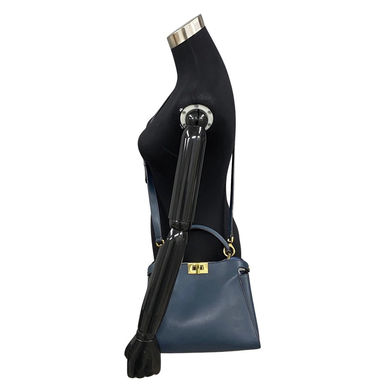FENDI Shoulder Bag leather blue Peekaboo Iconic Essential Women