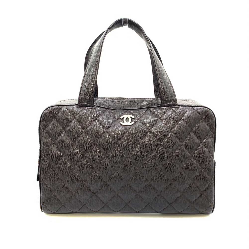 Chanel Caviar Skin Matelasse Mini Boston Bag Classic Flap
