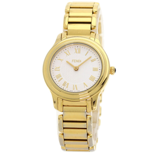 FENDI Watches Quartz 25000L Gold Plated , Gold Plated gold Round face white dial Women