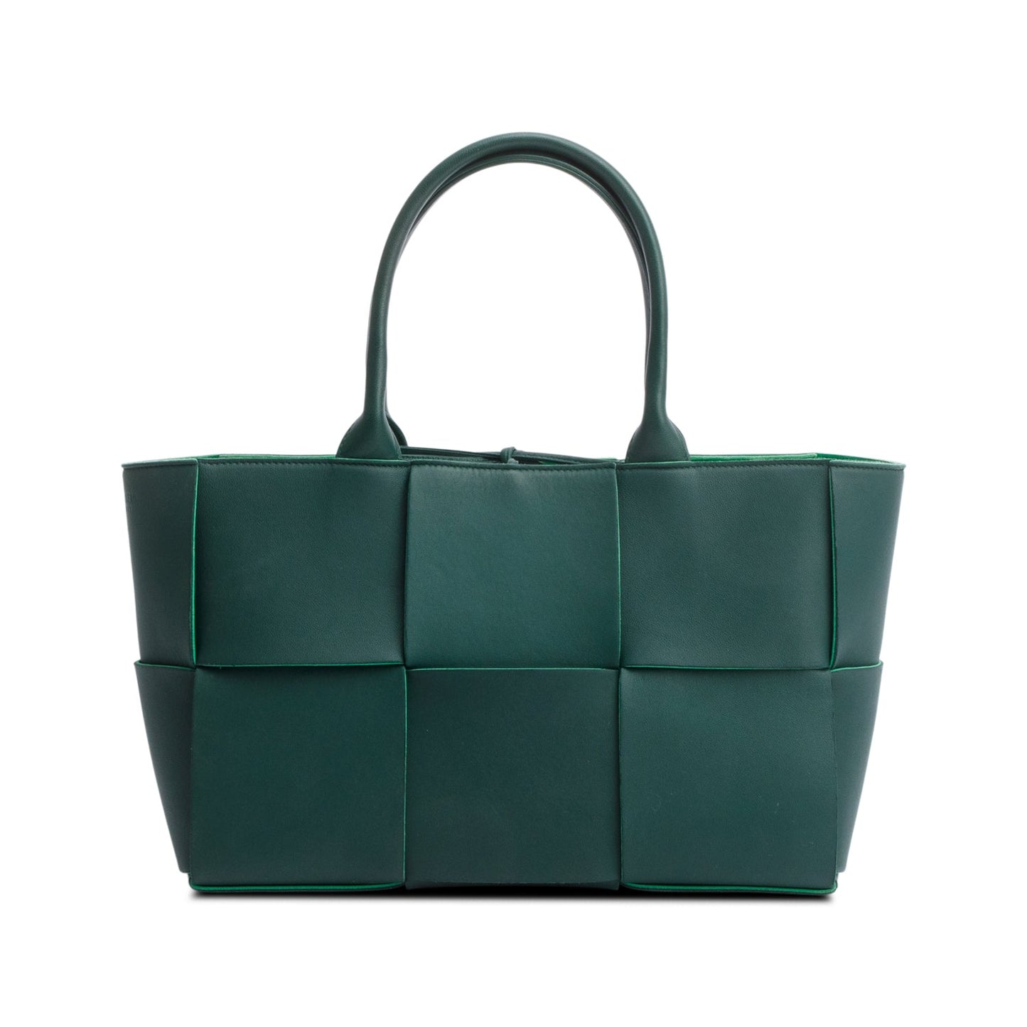 Bottega Veneta Green Maxi Intrecciato Leather Small Arco Tote