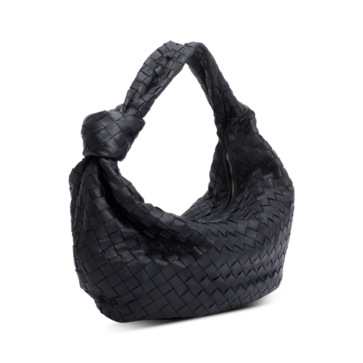 Bottega Veneta 2023 Black Intrecciato Leather Small Jodie Bag