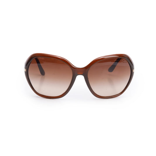 Prada SPR1 4N Brown Acetate Oversized Square Sunglasses