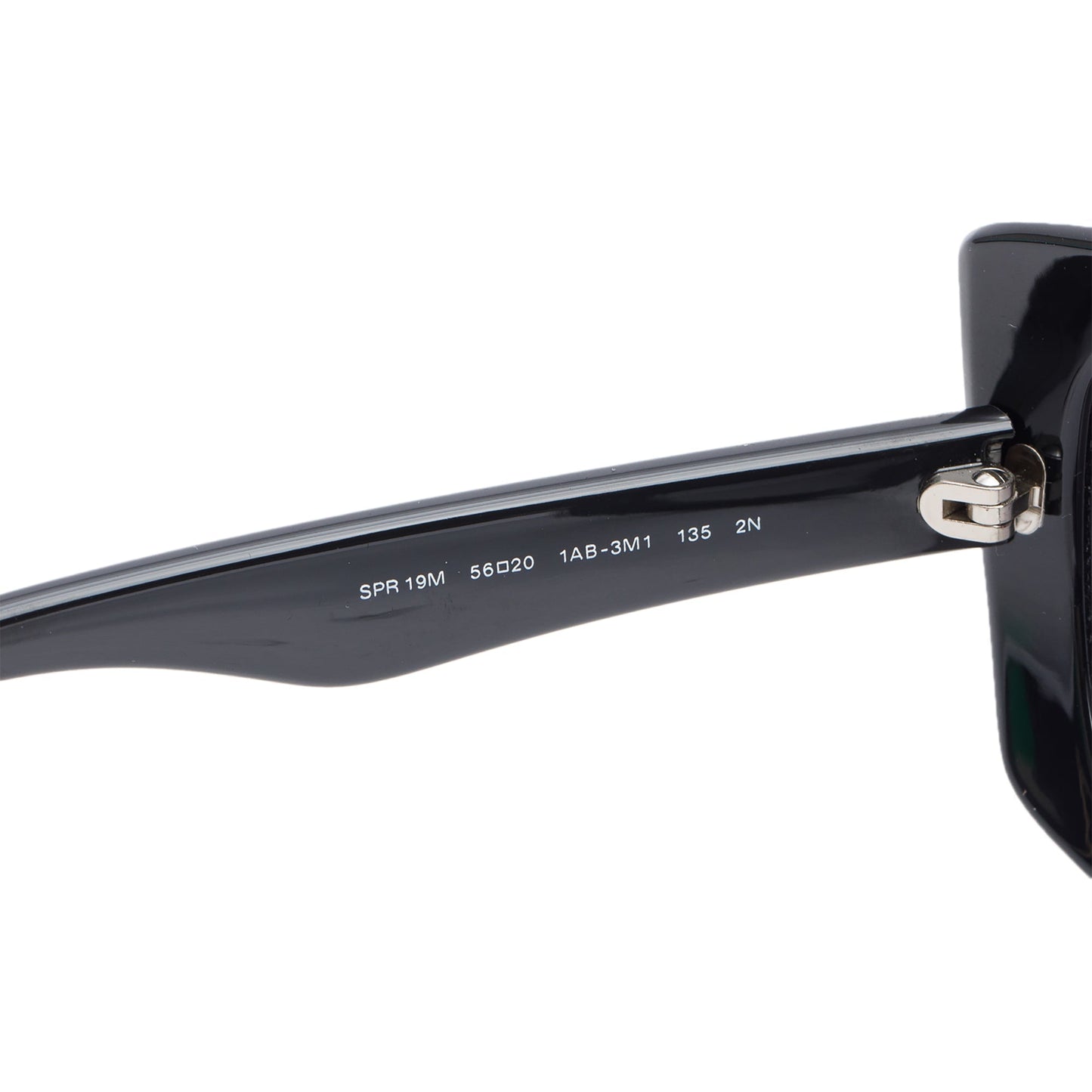 Prada SPR 19M Black Acetate Cat Eye Sunglasses