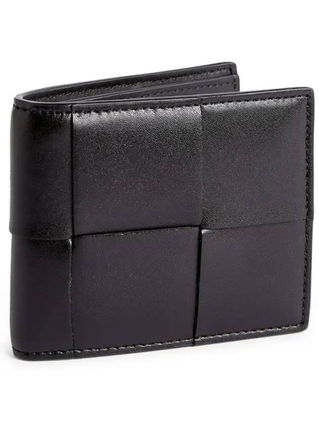 Luxury Bottega Veneta Intrecciato Cassette Half Wallet Black