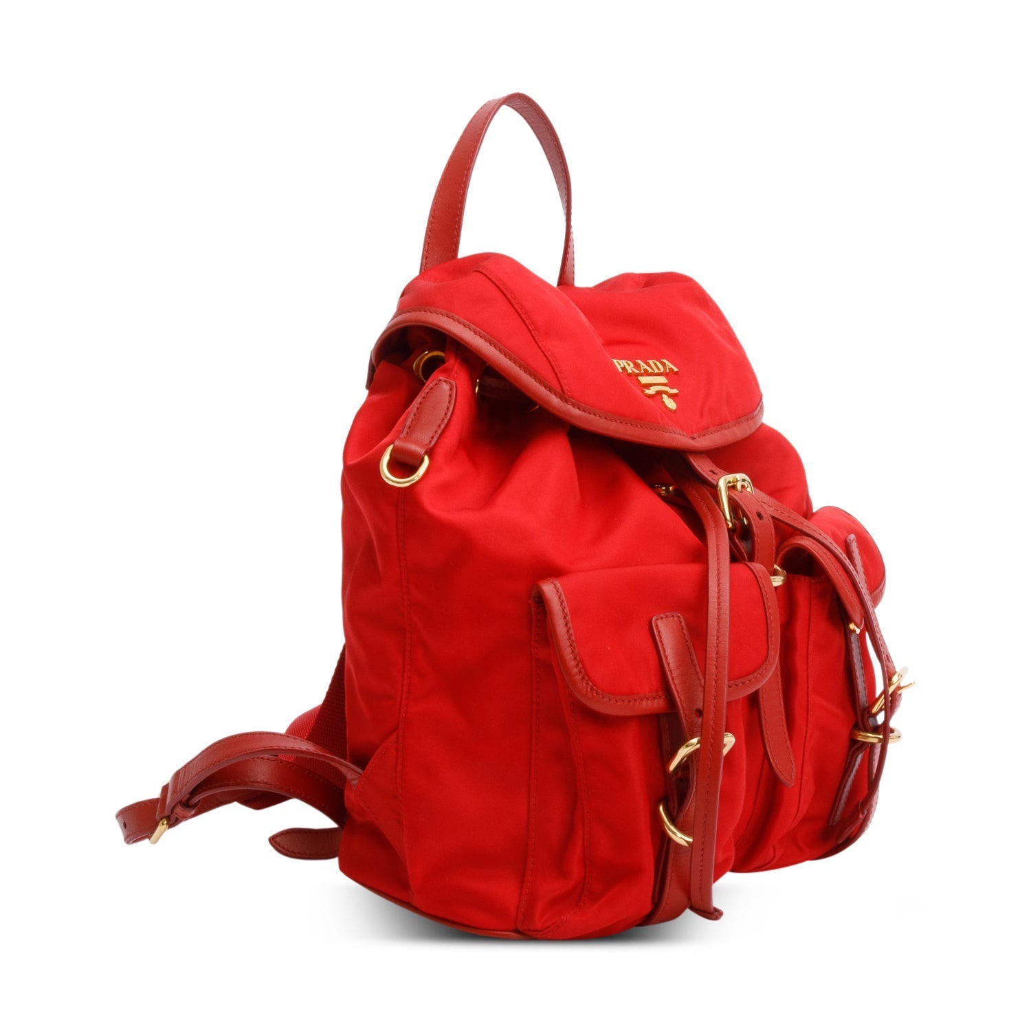 Prada Red Tessuto Nylon Drawstring Backpack