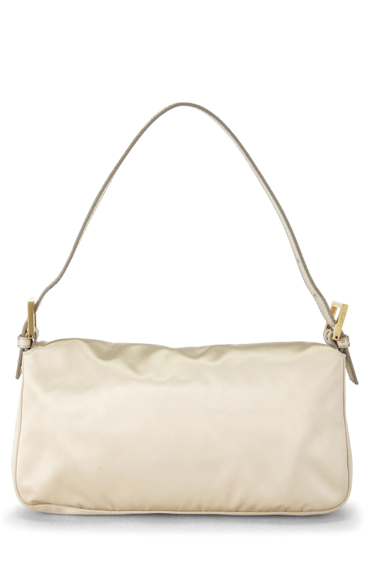 Fendi, Beige Satin Baguette, White