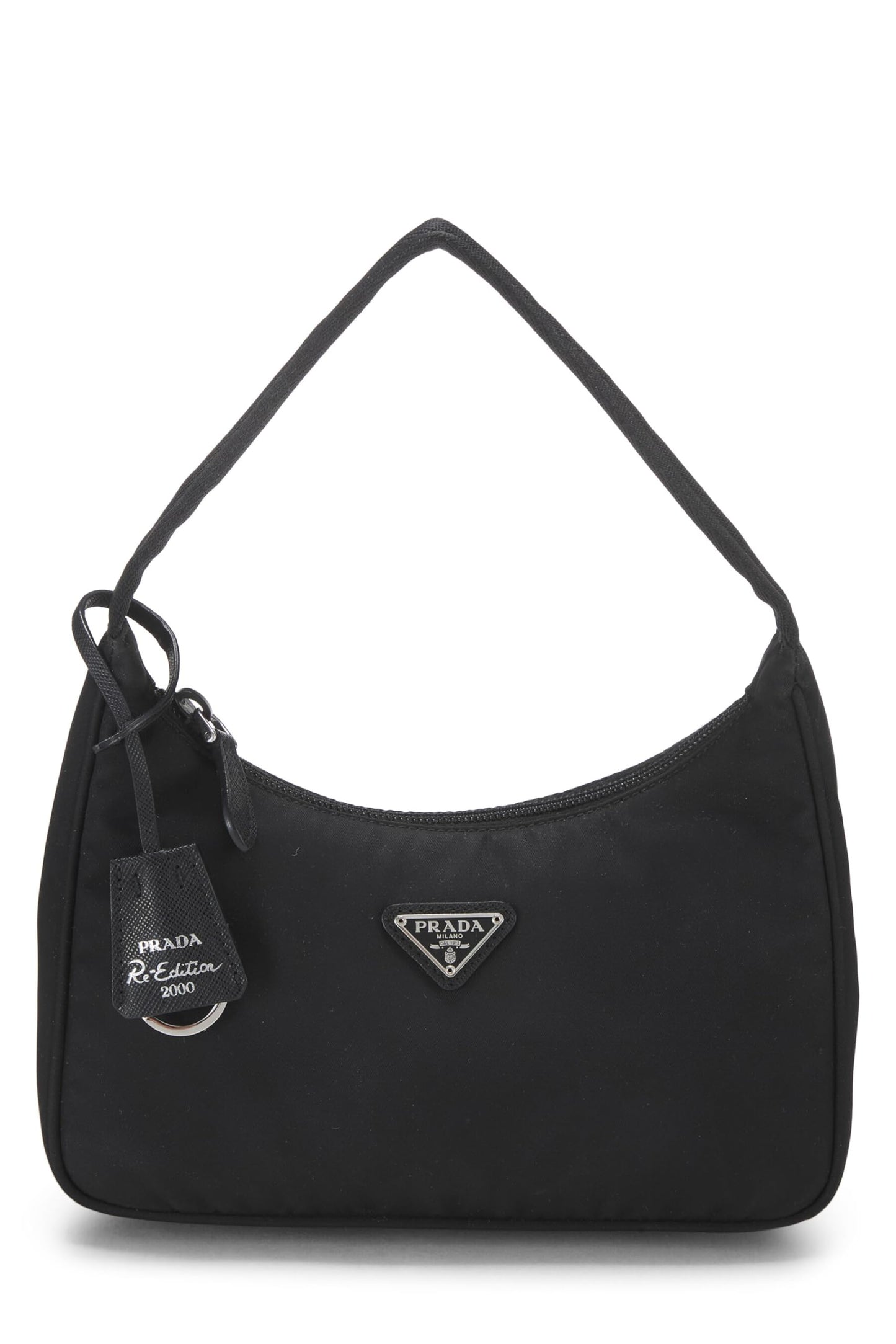Prada, Black Tessuto Re-Edition Hobo Mini, Black