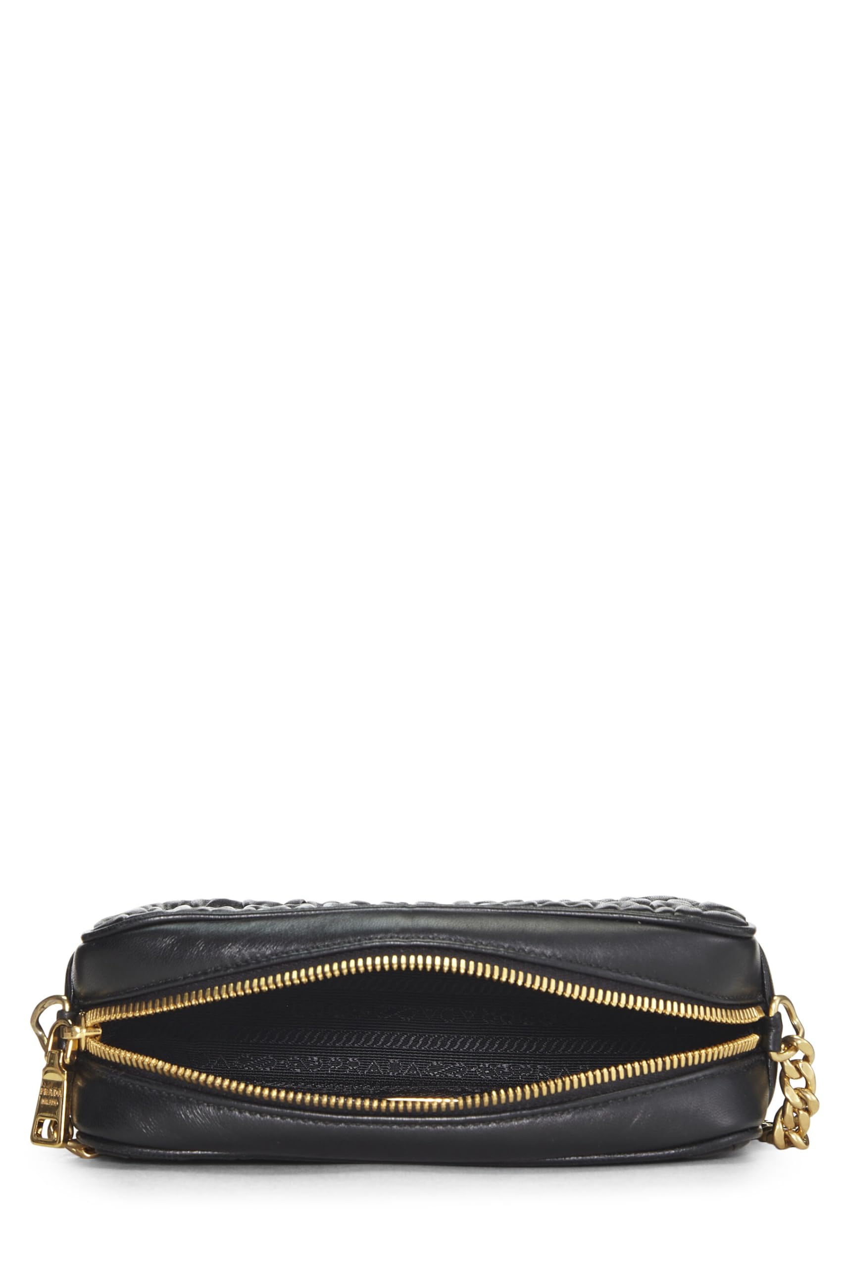 Prada, Black Nappa Gaufre Camera Bag, Black