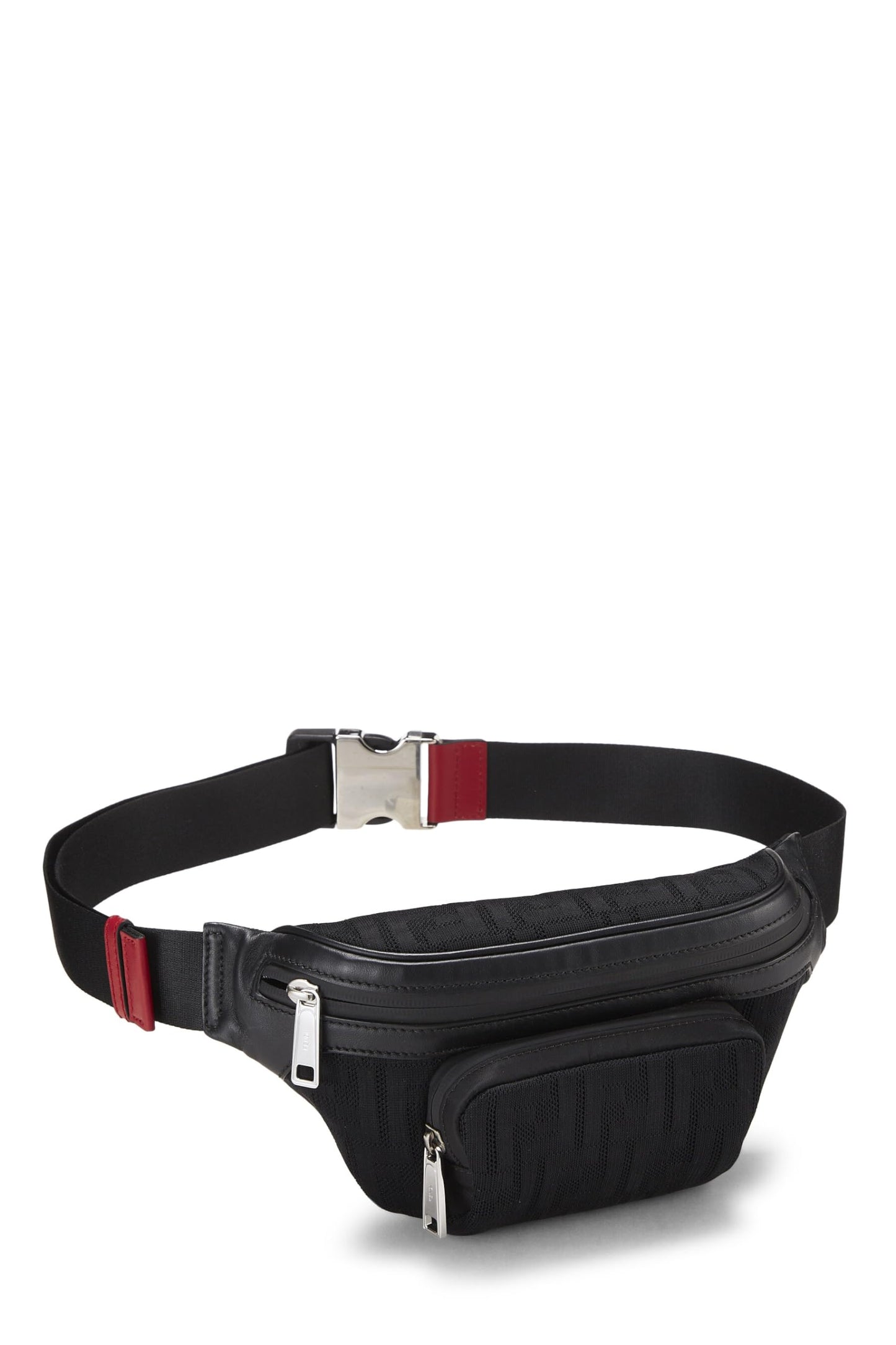 Fendi, Black Mesh Zucca Belt Bag, Black