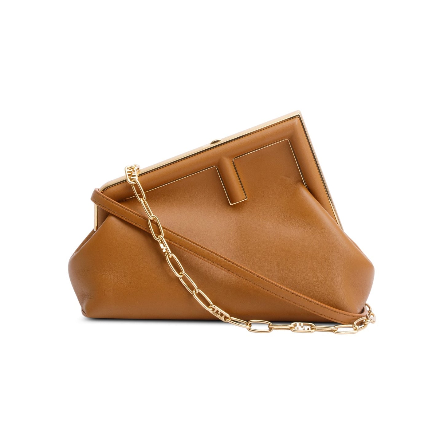 Fendi Brown Nappa Leather Small Fendi First Bag