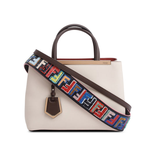 Fendi Creme Vitello Elite Leather Petite 2Jours Tote