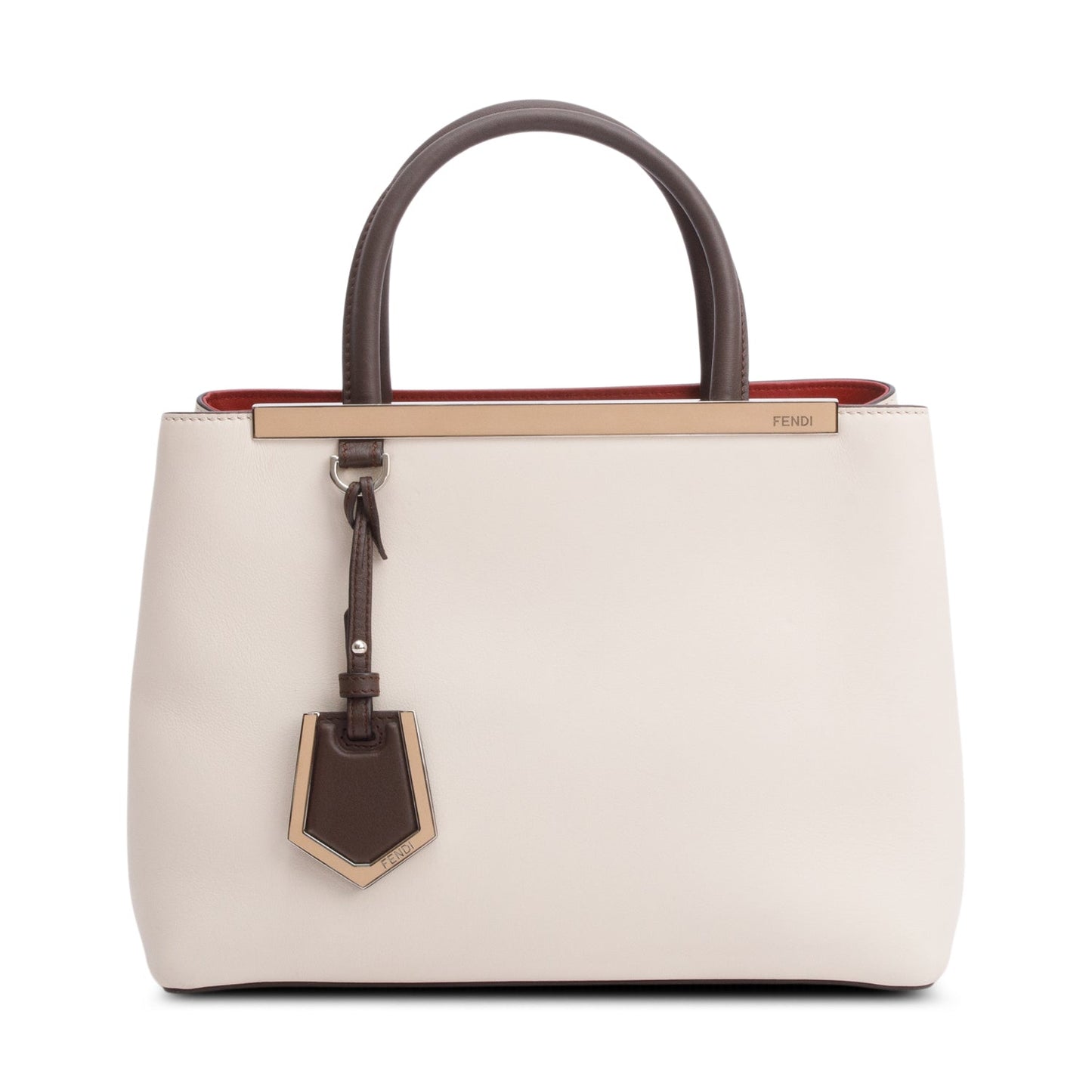 Fendi Creme Vitello Elite Leather Petite 2Jours Tote