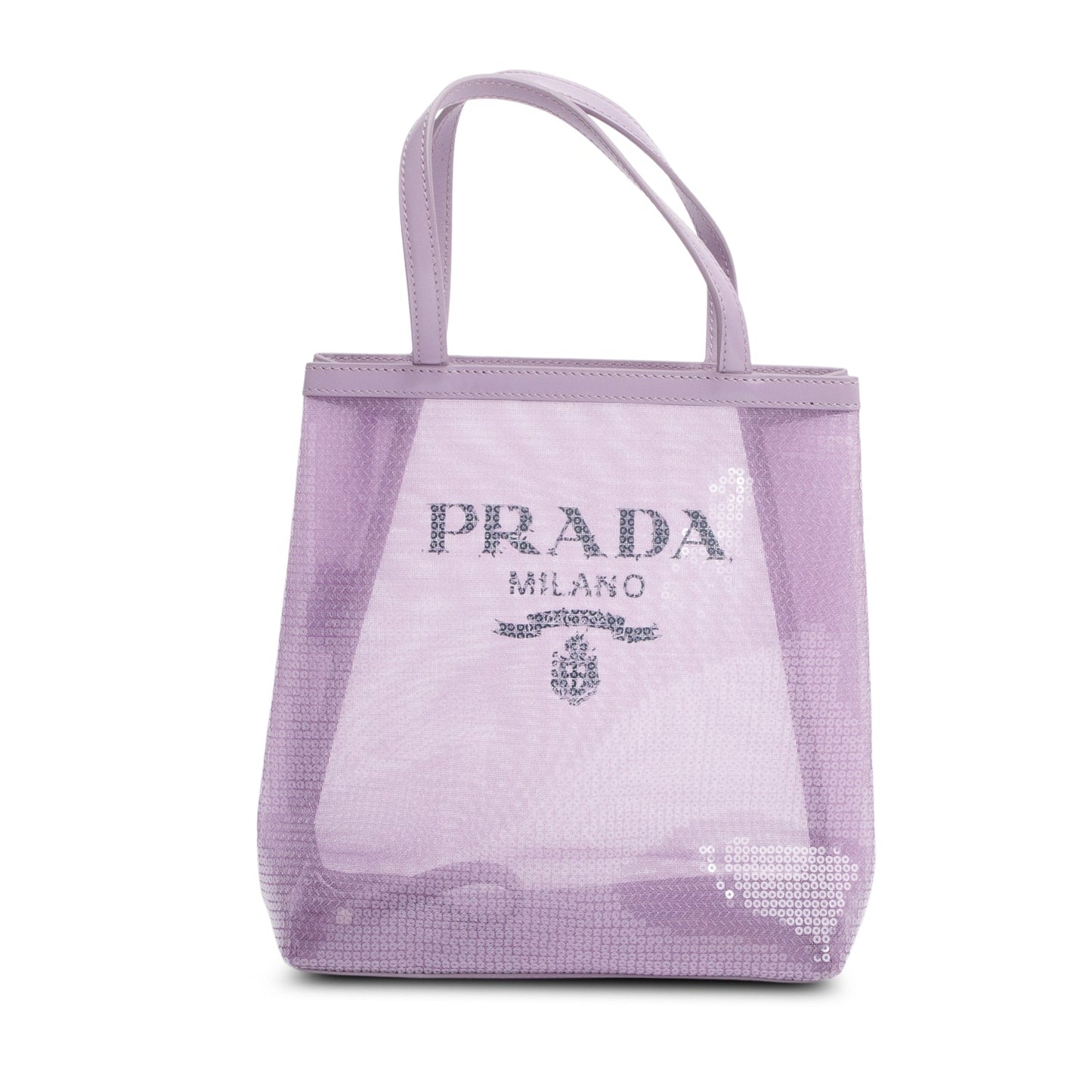 Prada Purple Sequin Mesh Small Tote Bag