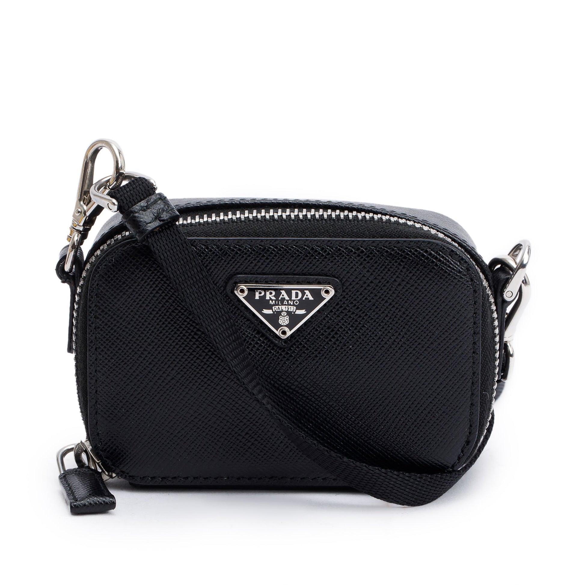 Prada Black Saffiano Leather Mini Pouch